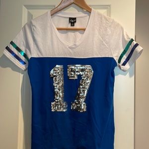 Lady 12 t-shirt number 17 in glitter XS